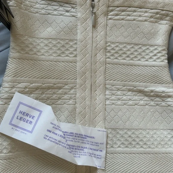 Hervé Léger Esti jacquard-effect bandage white gown - Picture 7 of 13